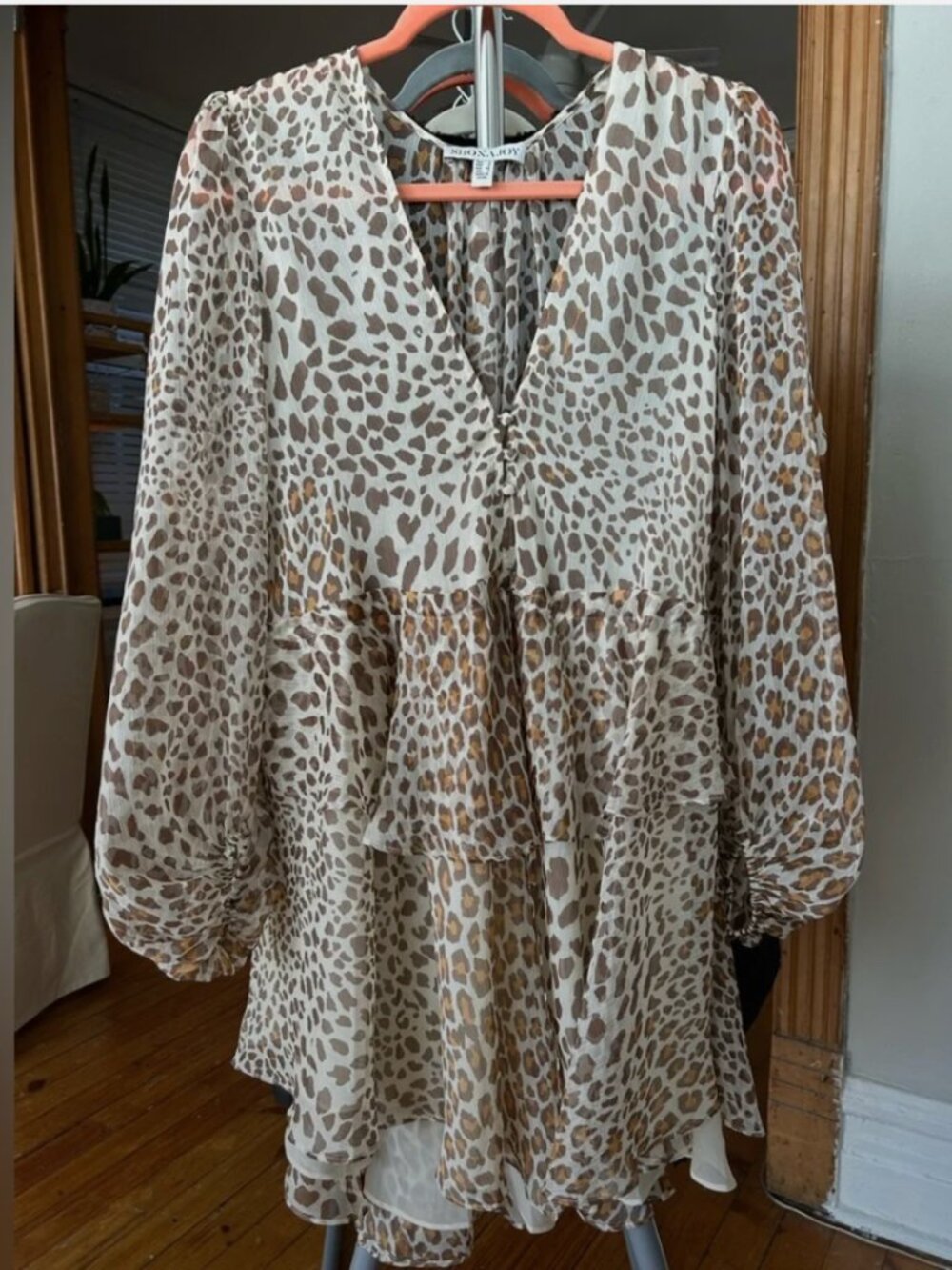 Shona Joy Ghetty Balloon Sleeve Leopard Mini Dress - Picture 4 of 8